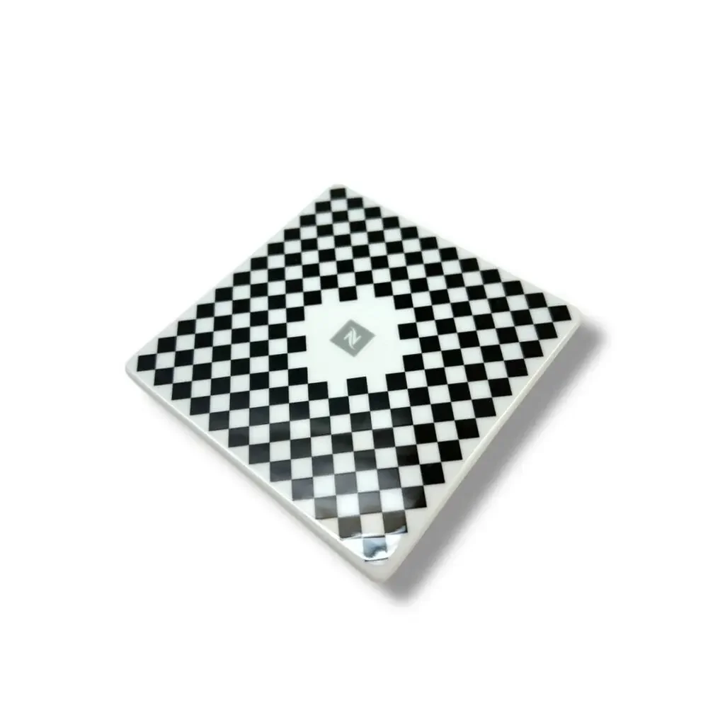 New Porcelain Coaster Paris Style Made in Portugal Black White
